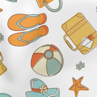 Happy Seaside Vacation Lightweight Cotton Poplin