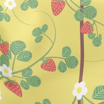 Climbing And Thriving Strawber Lightweight Cotton Poplin