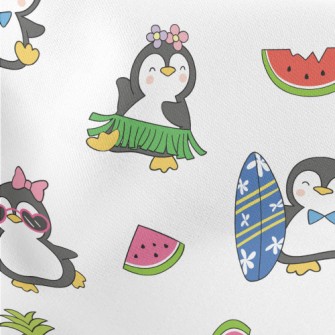 Happy Dancing Penguin Lightweight Cotton Poplin
