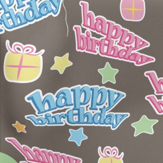 Birthday Wishes Text Lightweight Cotton Poplin