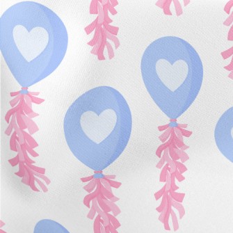 Love Ribbon Balloon Lightweight Cotton Poplin