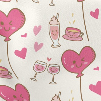 Love Balloon Lover Wine Glass Lightweight Cotton Poplin