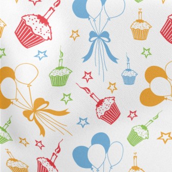 Balloon Birthday Party Lightweight Cotton Poplin