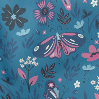 Colorful Flying Butterflies Lightweight Cotton Poplin