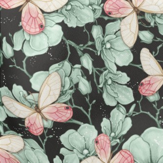 Elegant Butterfly Glamorous Fl Lightweight Cotton Poplin