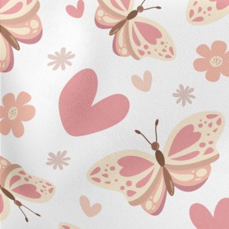 Pink Scented Little Butterfly Lightweight Cotton Poplin