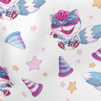 Cool Skateboard Cat Lightweight Cotton Poplin