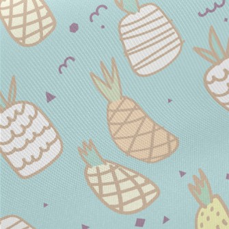 Cute Doodle Pineapple Midweight Cotton Poplin