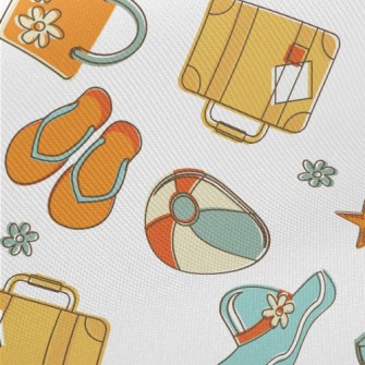 Happy Seaside Vacation Midweight Cotton Poplin