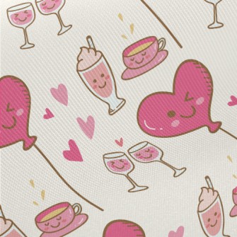 Love Balloon Lover Wine Glass Midweight Cotton Poplin