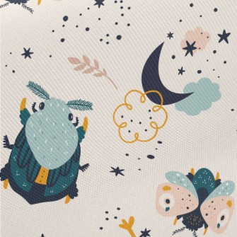 Cartoon Insect Moth Midweight Cotton Poplin