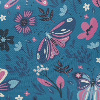 Colorful Flying Butterflies Midweight Cotton Poplin