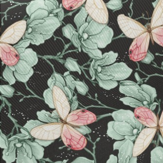 Elegant Butterfly Glamorous Fl Midweight Cotton Poplin