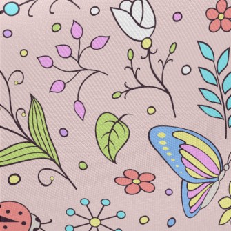 Colorful Forest Butterfly Lady Midweight Cotton Poplin