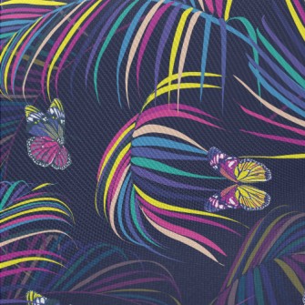 Psychedelic Fluorescent Leaf B Midweight Cotton Poplin
