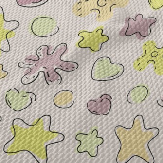 Doodle Style Starfish Birdseye Piqué