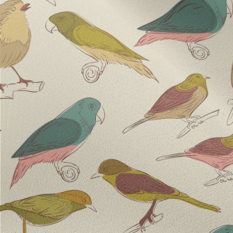 Simple Graffiti Of Various Bir Chiffon