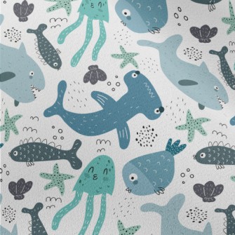 Cute Marine Life For Kids Chiffon