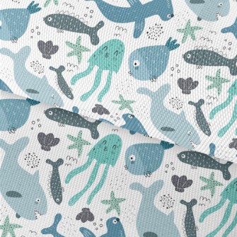 Cute Marine Life For Kids Waterproof Oxford