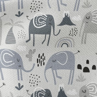 Elephants With Various Pattern Waterproof Canvas