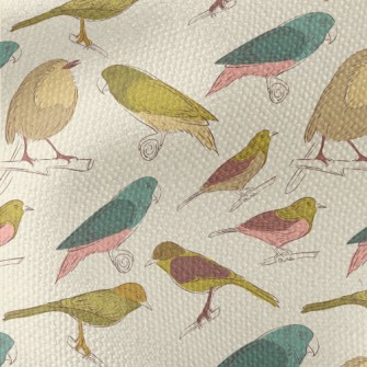 Simple Graffiti Of Various Bir Waterproof Canvas