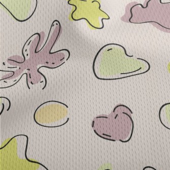 Doodle Style Starfish Athletic Mesh Flat Back