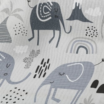 Elephants With Various Pattern Terry