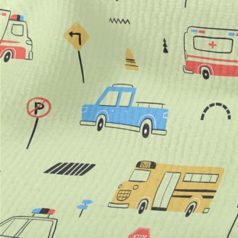 Hand Drawn Colorful Car Terry