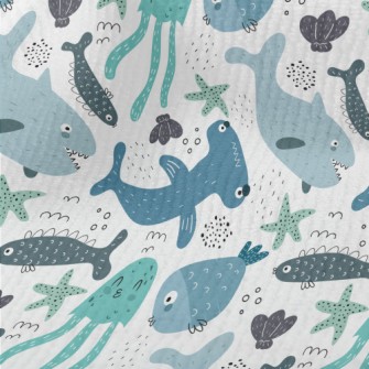 Cute Marine Life For Kids Terry