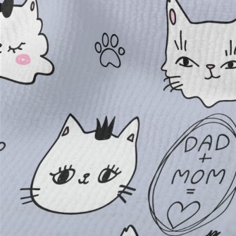 Hand Drawn White Cat Terry