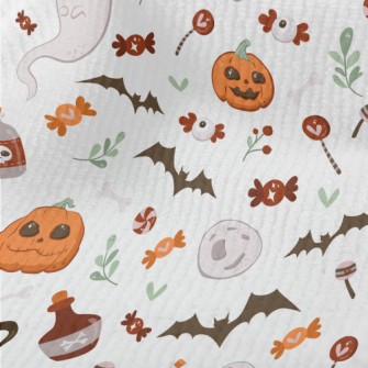 Bright And Cute Ghost Skull Pu Terry