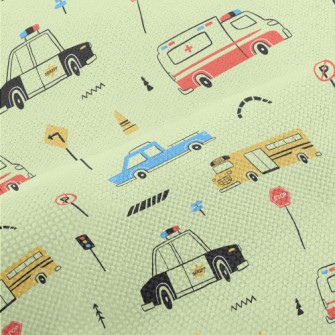 Hand Drawn Colorful Car Performance Linen