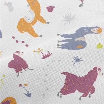 Brightly Colored Alpacas Performance Linen