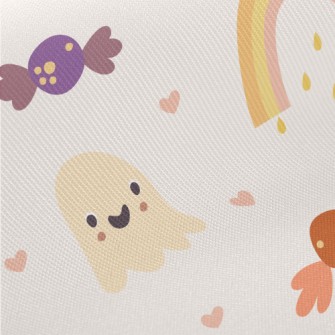 Pink Cute Ghost Pumpkin Twill