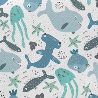 Cute Marine Life For Kids Twill