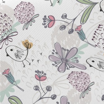 Hand Painted Brushes Birds And Twill