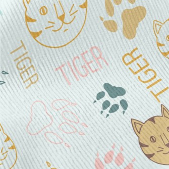 Simple Line Cat And Paw Prints Standard Corduroy