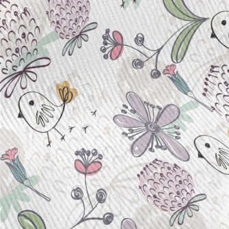 Hand Painted Brushes Birds And Standard Corduroy