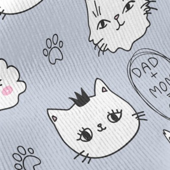 Hand Drawn White Cat Standard Corduroy