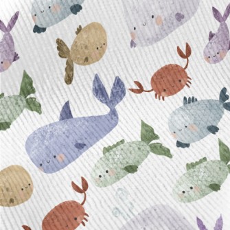 Hand Drawn Textured Marine Lif Standard Corduroy