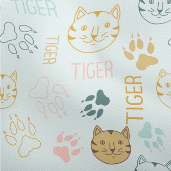 Simple Line Cat And Paw Prints Dobby