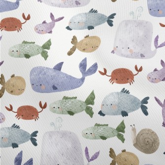 Hand Drawn Textured Marine Lif Dobby