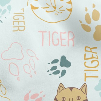 Simple Line Cat And Paw Prints Micro Fleece