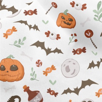 Bright And Cute Ghost Skull Pu Micro Fleece