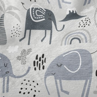 Elephants With Various Pattern Minky