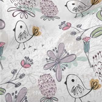 Hand Painted Brushes Birds And Minky