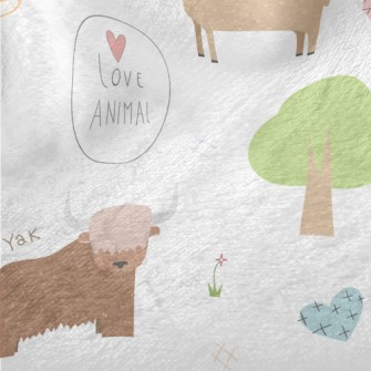 I Love Cute Animals Minky