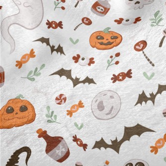 Bright And Cute Ghost Skull Pu Minky