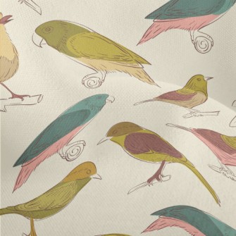 Simple Graffiti Of Various Bir Lightweight Performance Linen