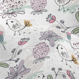 Hand Painted Brushes Birds And Lightweight Performance Linen